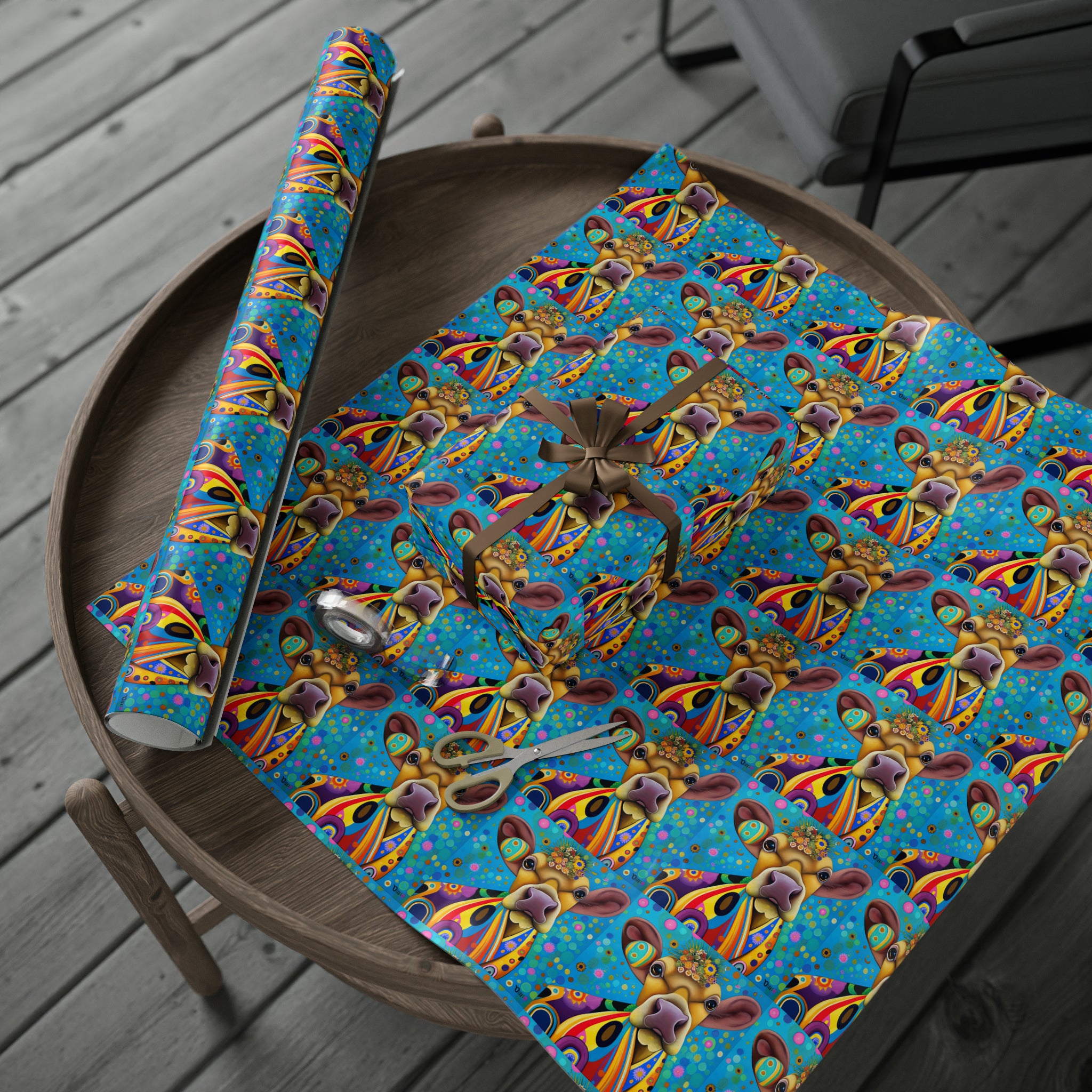 Art Deco - Cow-A -Bunga | Wrapping Paper Birthday Gift Holiday