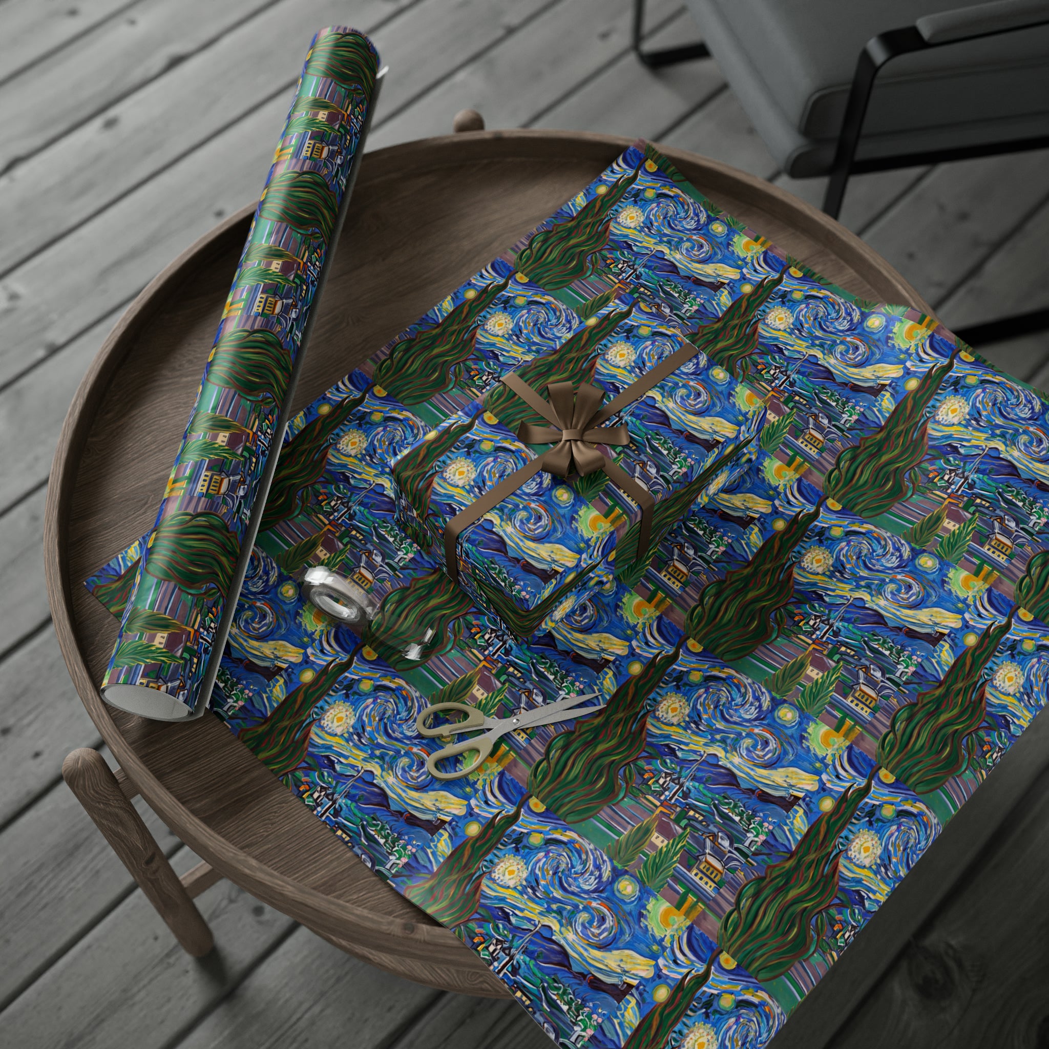 Art Deco - Starry Nights | Wrapping Paper Birthday Gift Holiday