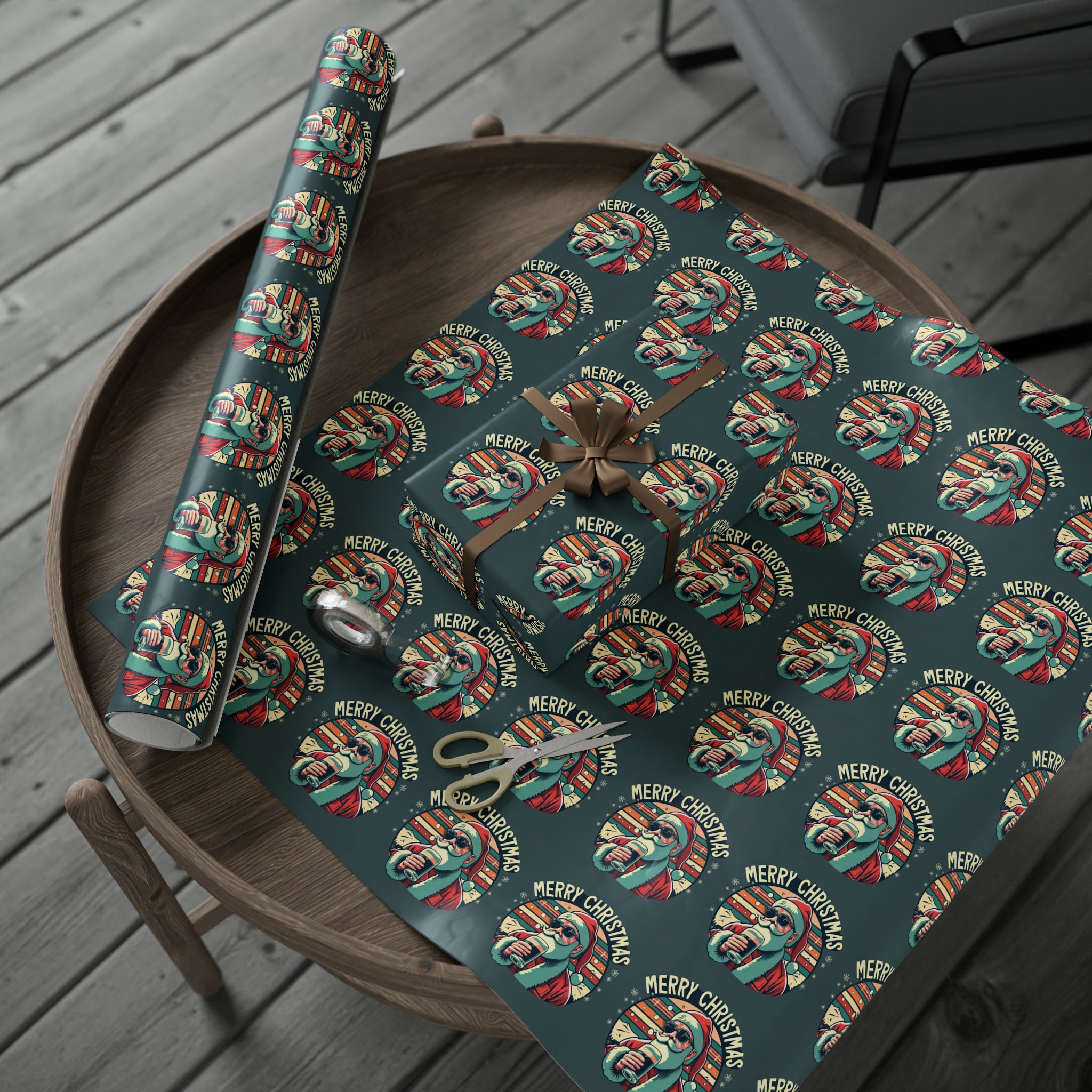 Santa Dark Beer | Wrapping Paper Birthday Gift Holiday