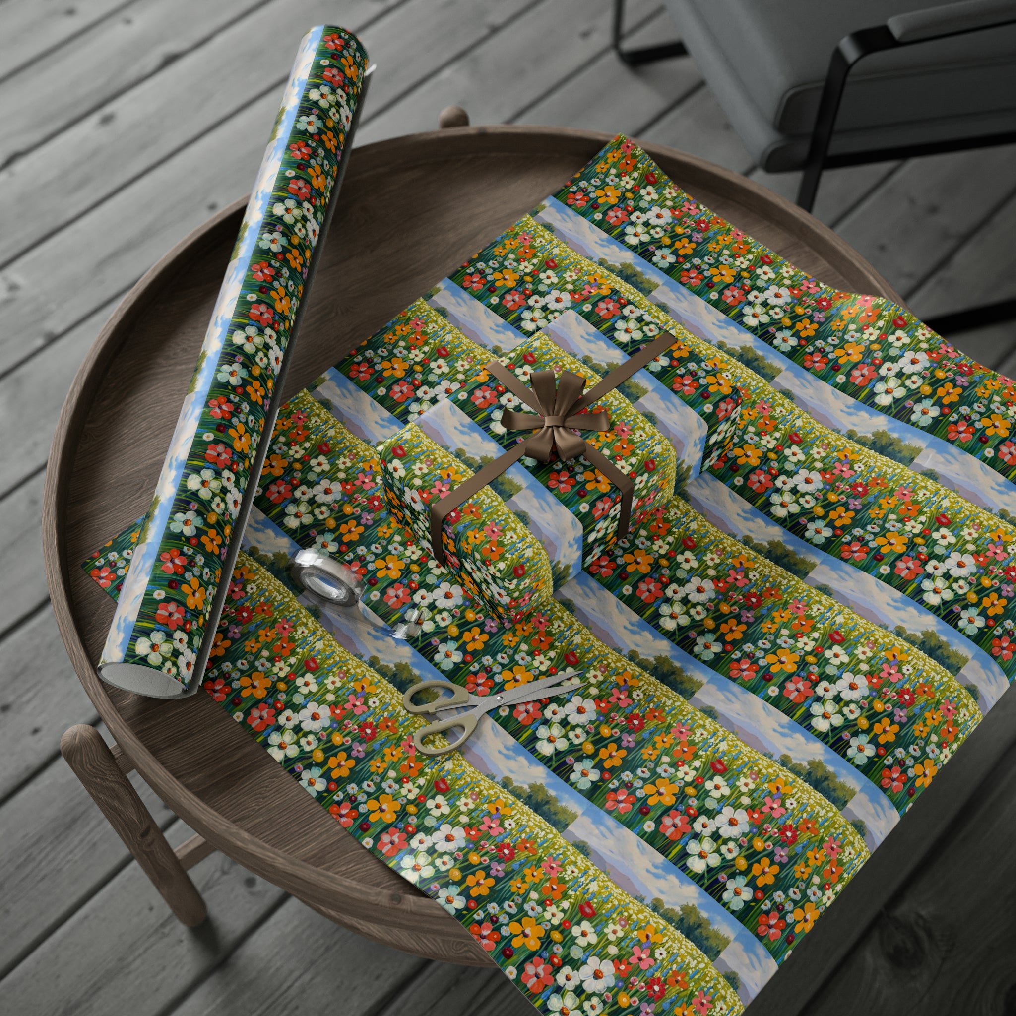Art Deco - Flower Field | Wrapping Paper Birthday Gift Holiday
