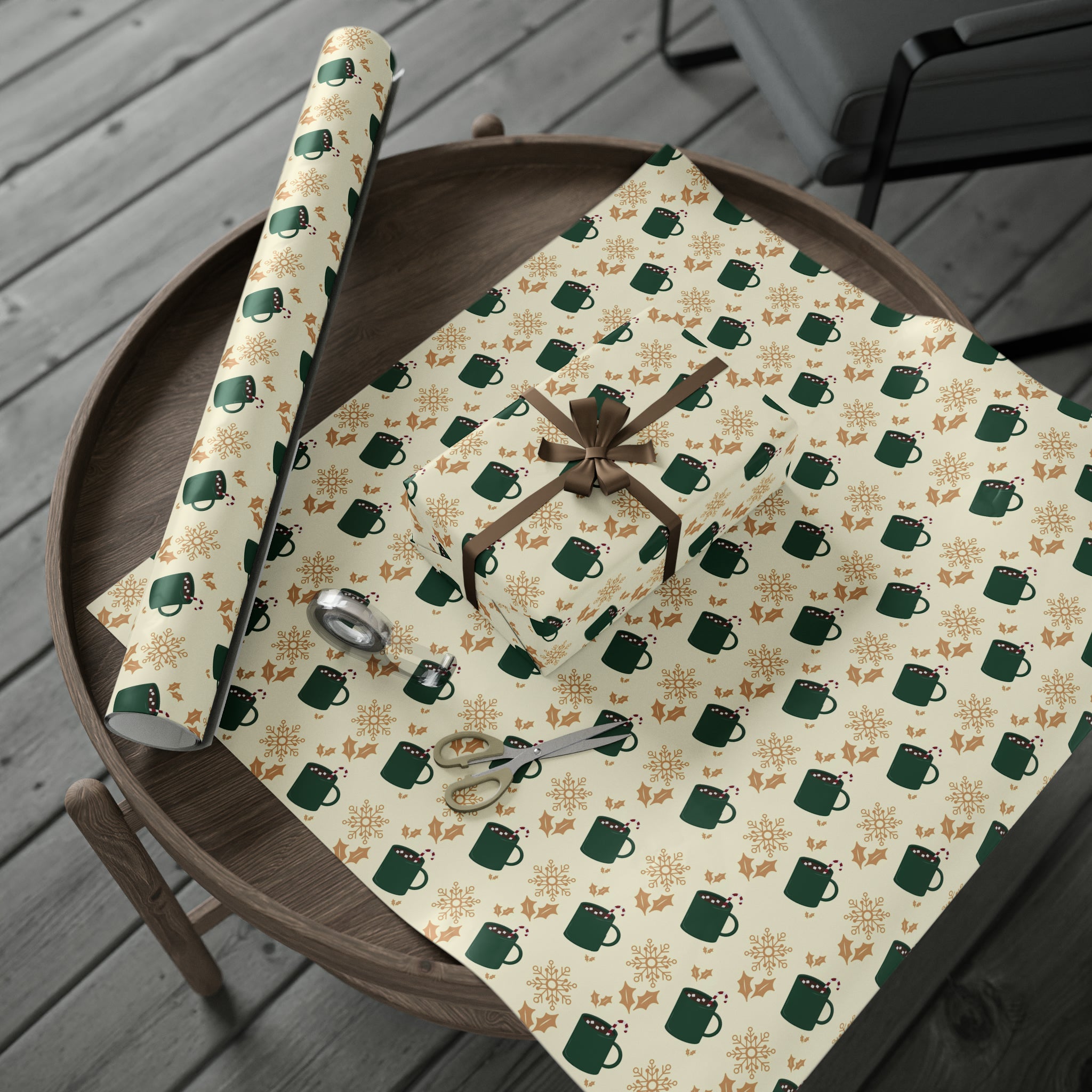 Hot Cocoa With Marshmallows | Wrapping Paper Birthday Gift Holiday