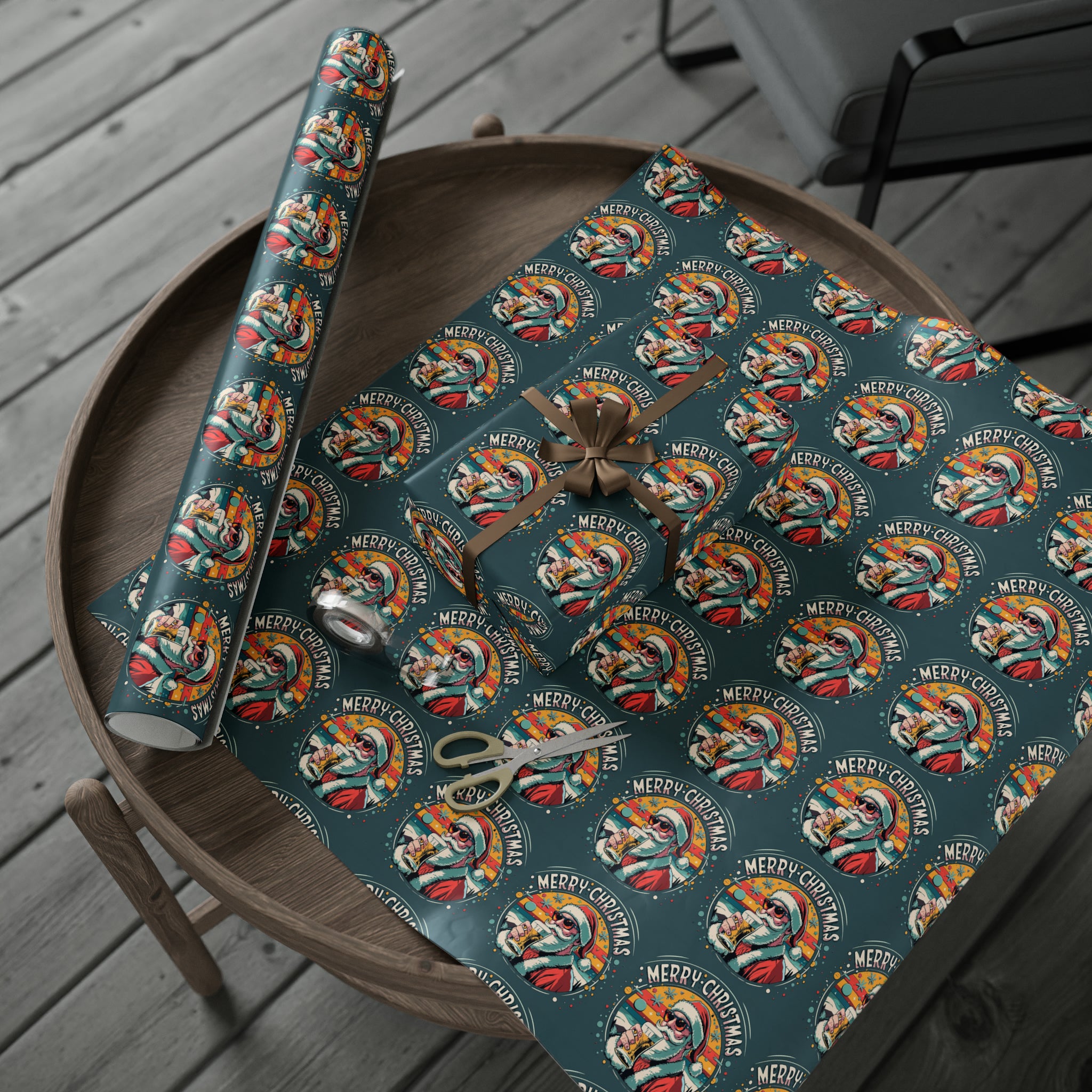 Santa Light Beer | Wrapping Paper Birthday Gift Holiday