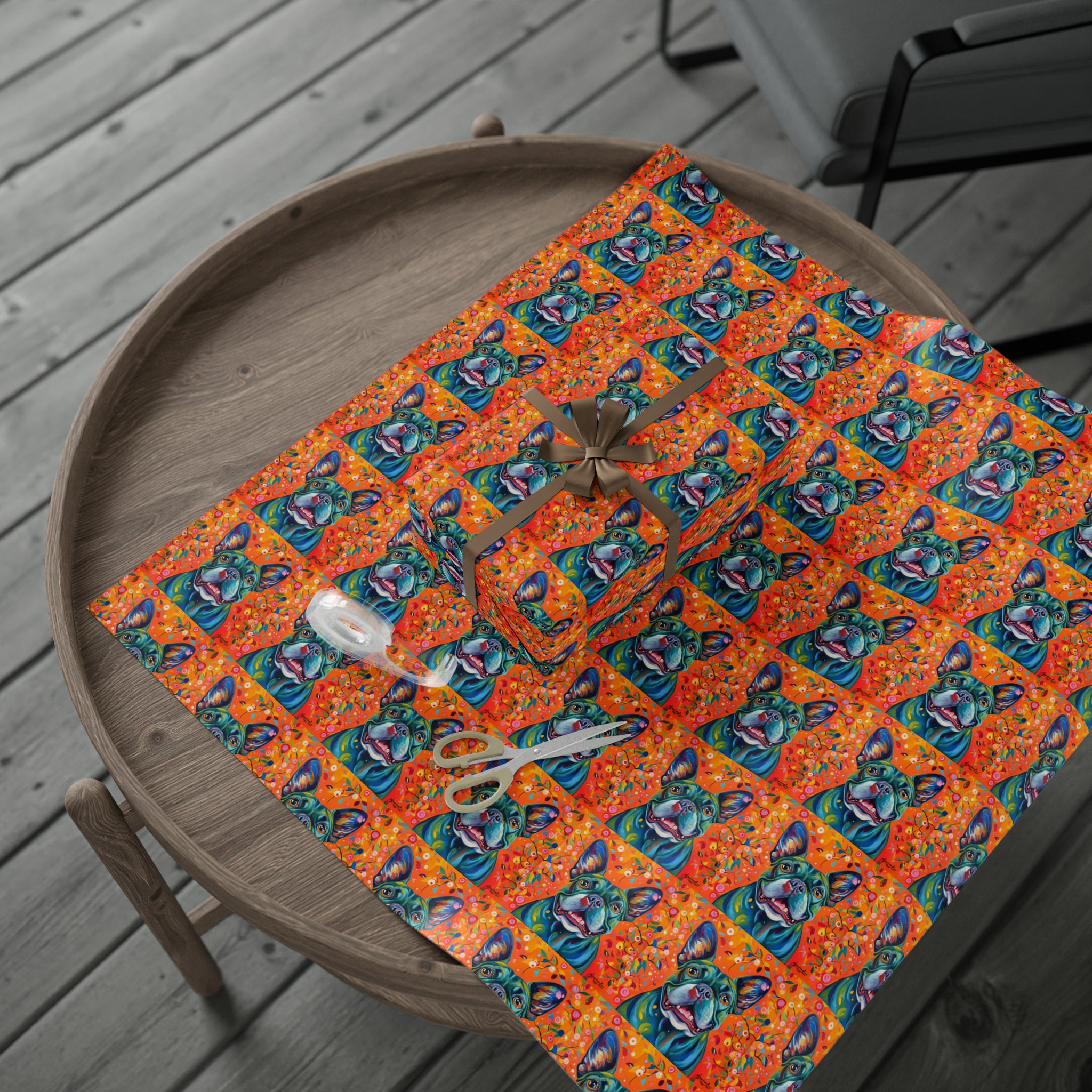 Art Deco - Frenchie | Wrapping Paper Birthday Gift Holiday