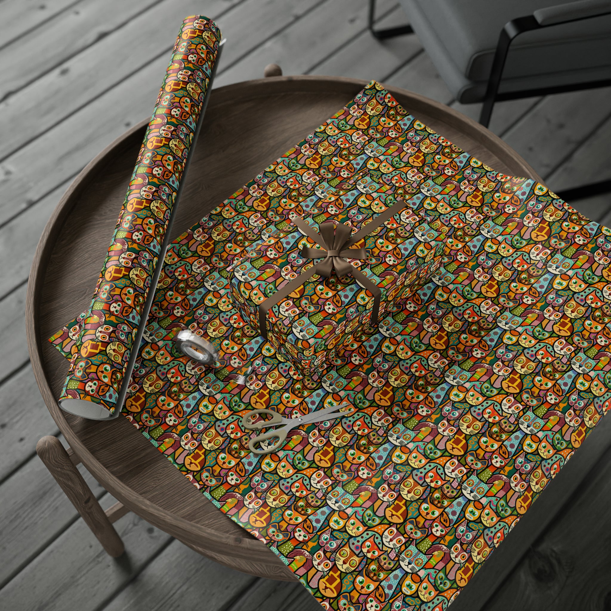 Art Deco - Cats | Wrapping Paper Birthday Gift Holiday