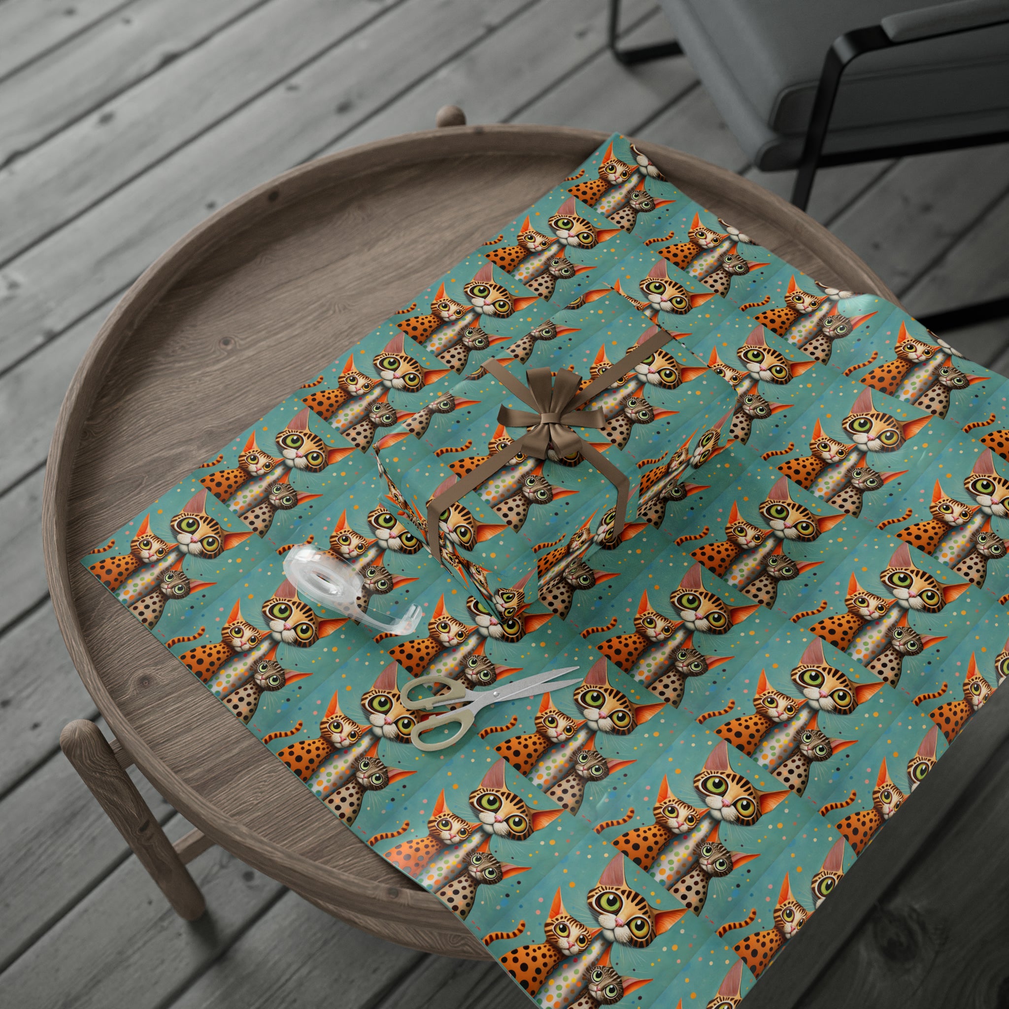 Art Deco - Kitten Trio | Wrapping Paper Birthday Gift Holiday