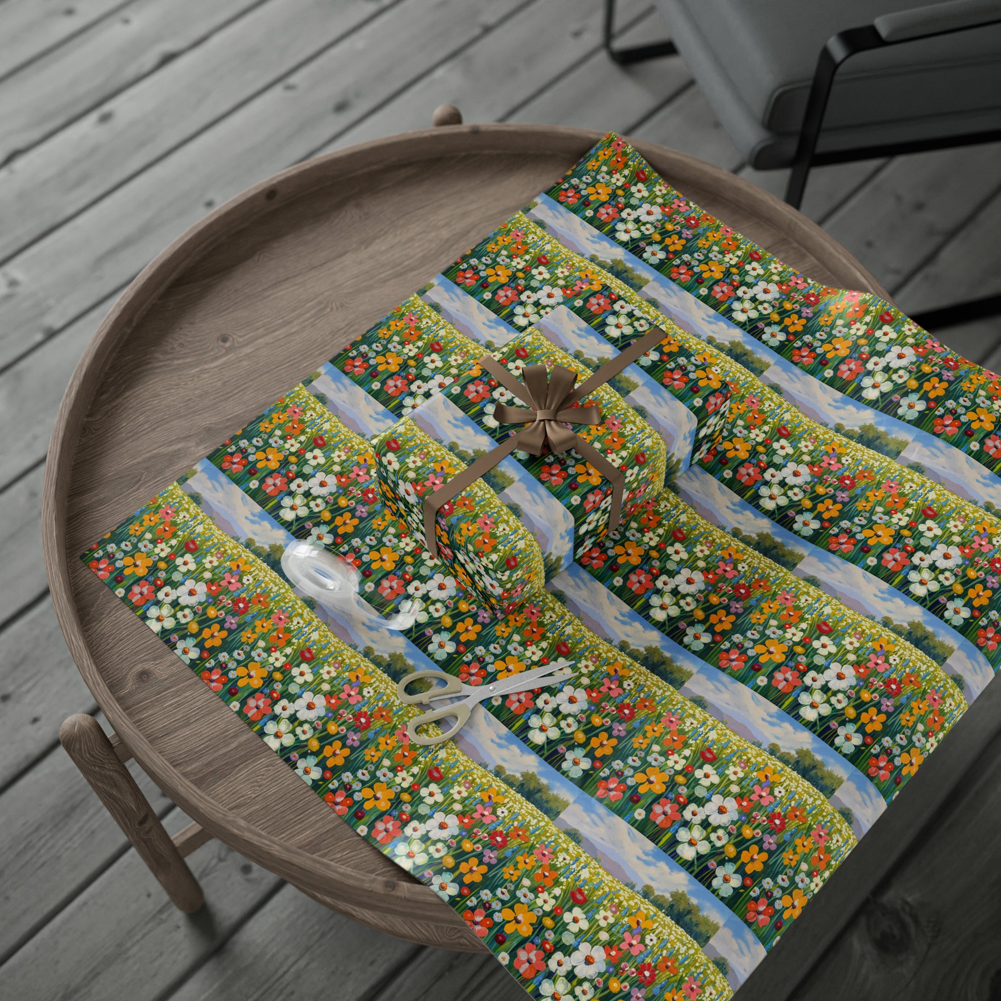 Art Deco - Flower Field | Wrapping Paper Birthday Gift Holiday