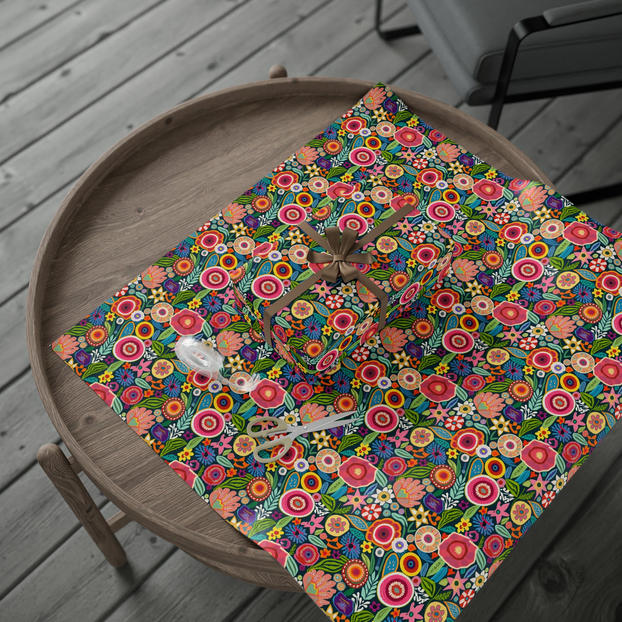 Art Deco - Pink Floral | Wrapping Paper Birthday Gift Holiday