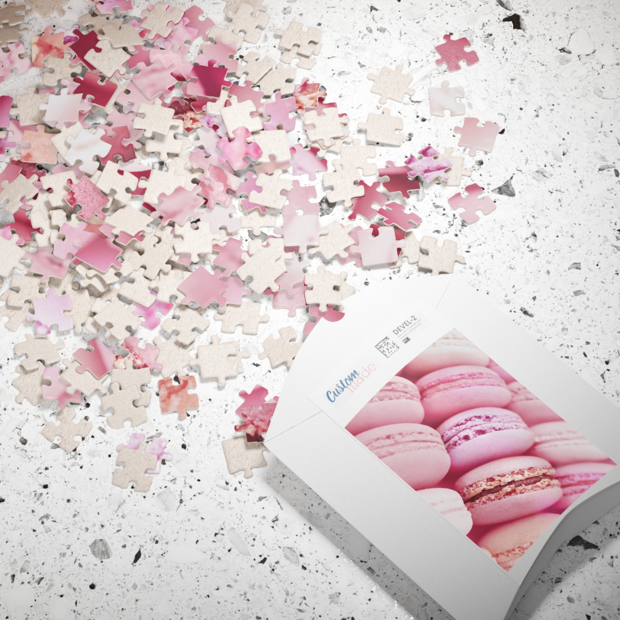 Macaron Pink Easter Valentine Jigsaw Puzzle Food Dessert
