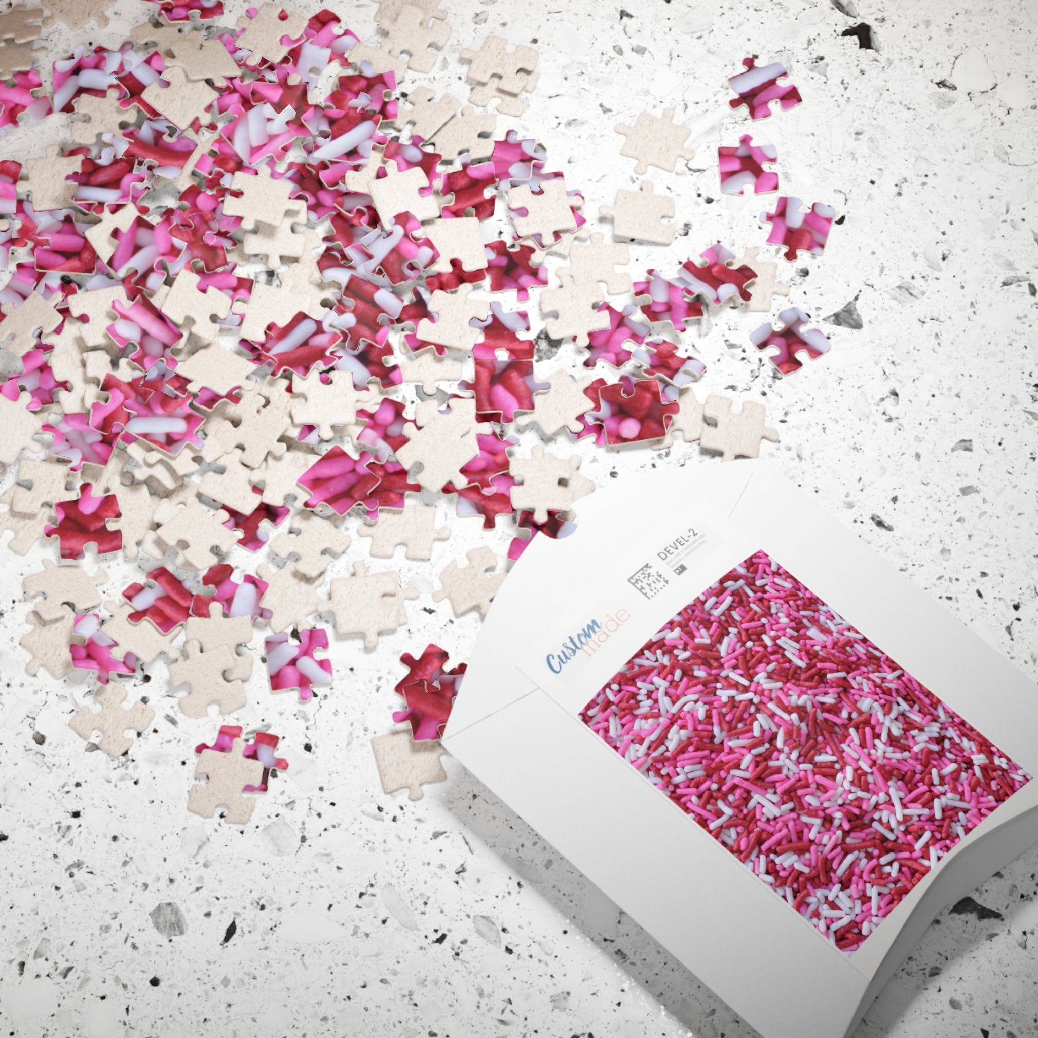 Candy Sprinkles Valentine Red White Pink Jigsaw Puzzle Food Brunch Dessert