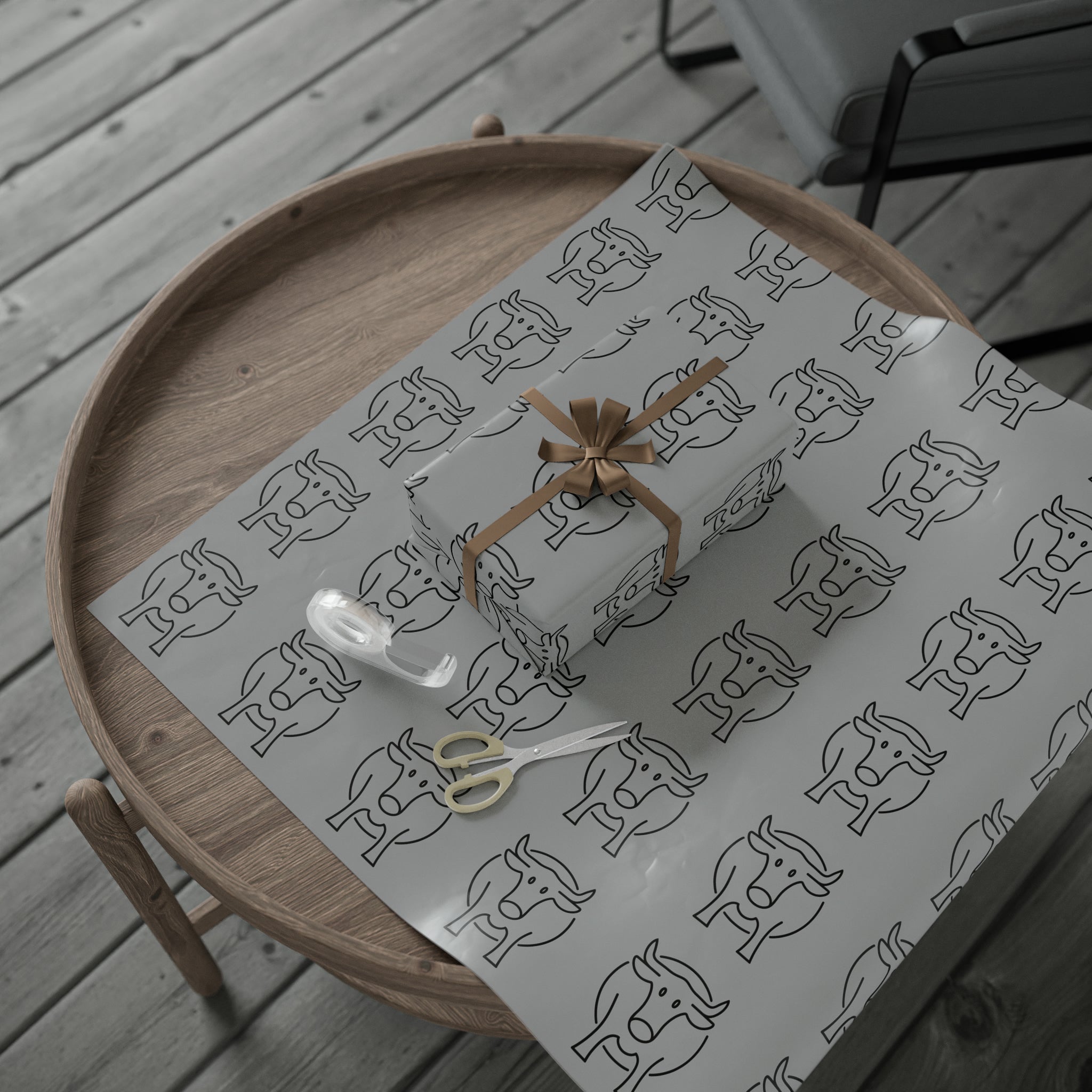 Art Deco - Moo Cow | Wrapping Paper Birthday Gift Holiday