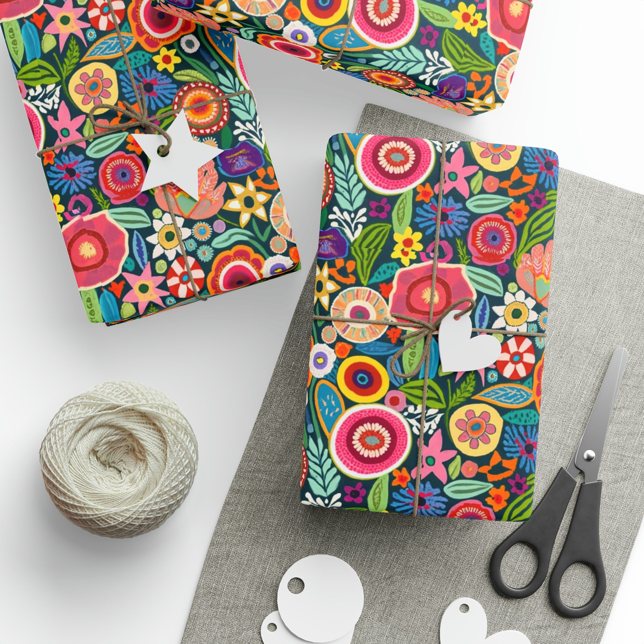 Art Deco - Pink Floral | Wrapping Paper Birthday Gift Holiday