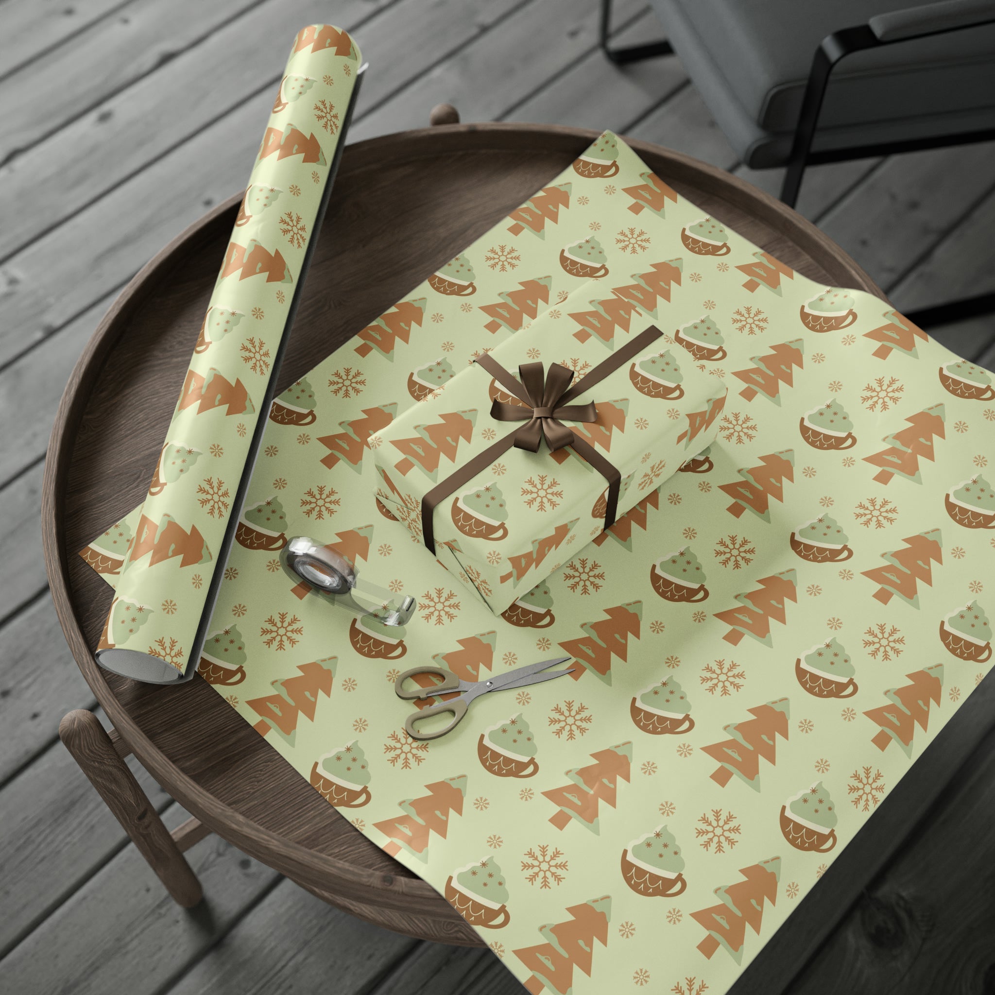 Hot Chocolate and Trees | Wrapping Paper Birthday Gift Holiday