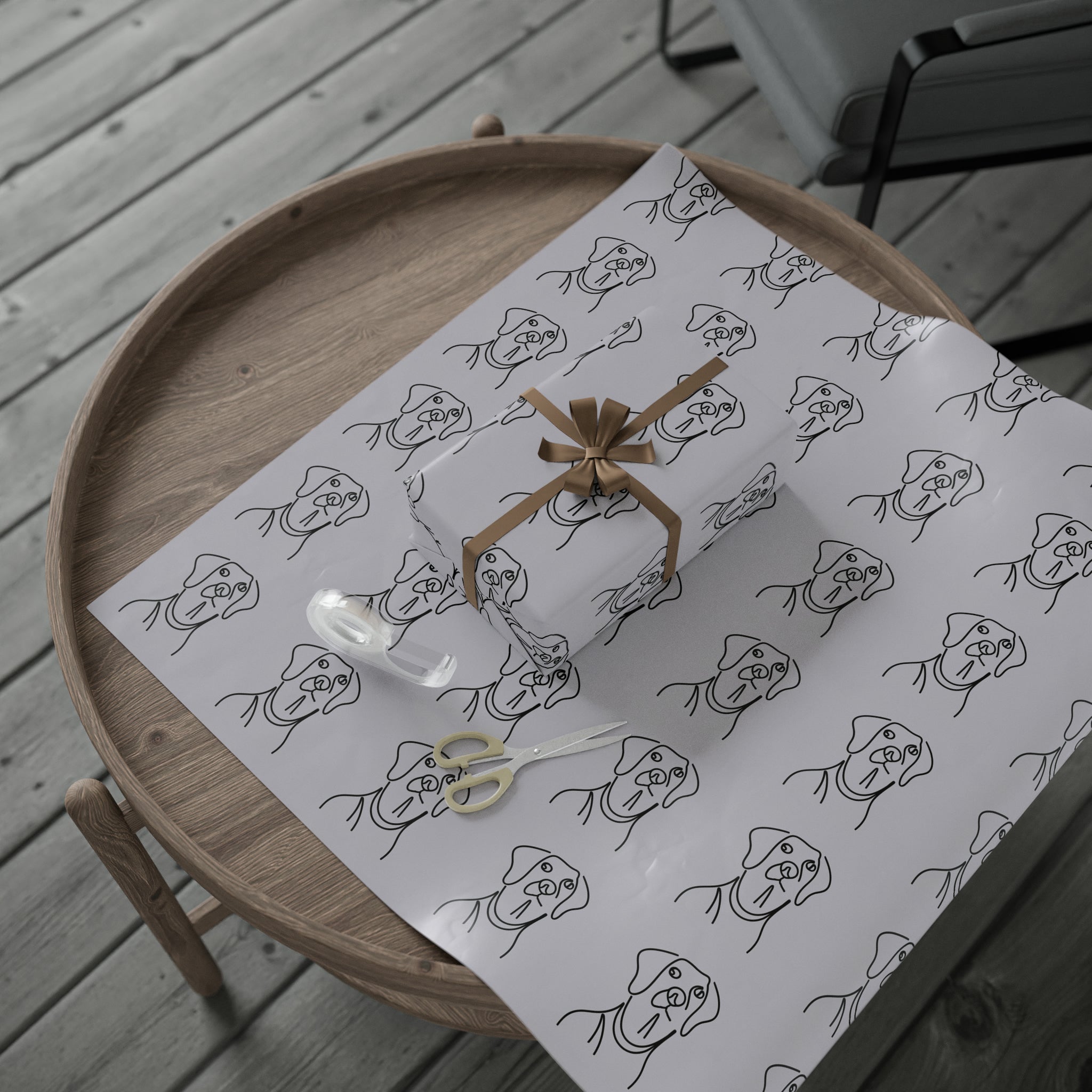 Art Deco - Dog Grey | Wrapping Paper Birthday Gift Holiday