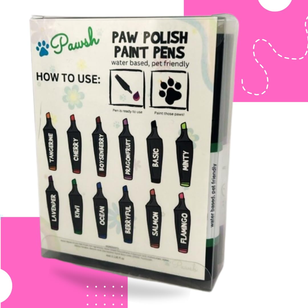 Nail Polish Pens: Ultimate Accessory for Your Pet! 12 Color Set, Quick Dry, Non-Toxic, Water-Based Grooming Supplies