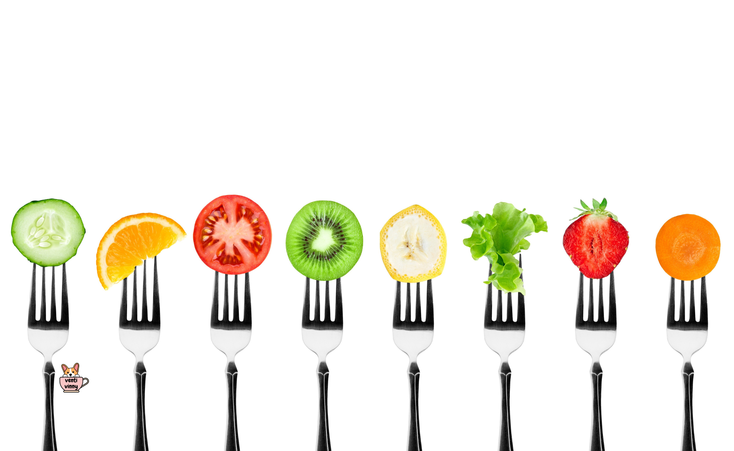Veg n Fruit on Fork Composition Notebook